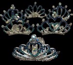 Hårkam: Smuk hårkam/tiara, sølv med blå sten - flere varianter